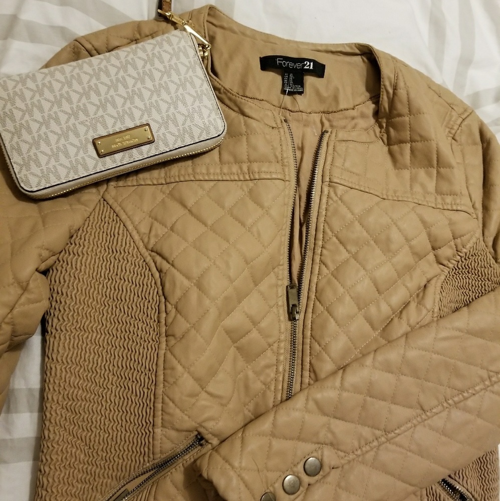 Forever 21 quilted camel colored bomber 🎊🎉🎀 - Picture 2 of 8